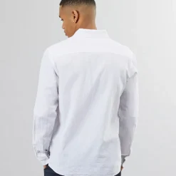Best Indicode Hvid Langærmet Skjorte med Striber Inbrayden til herre