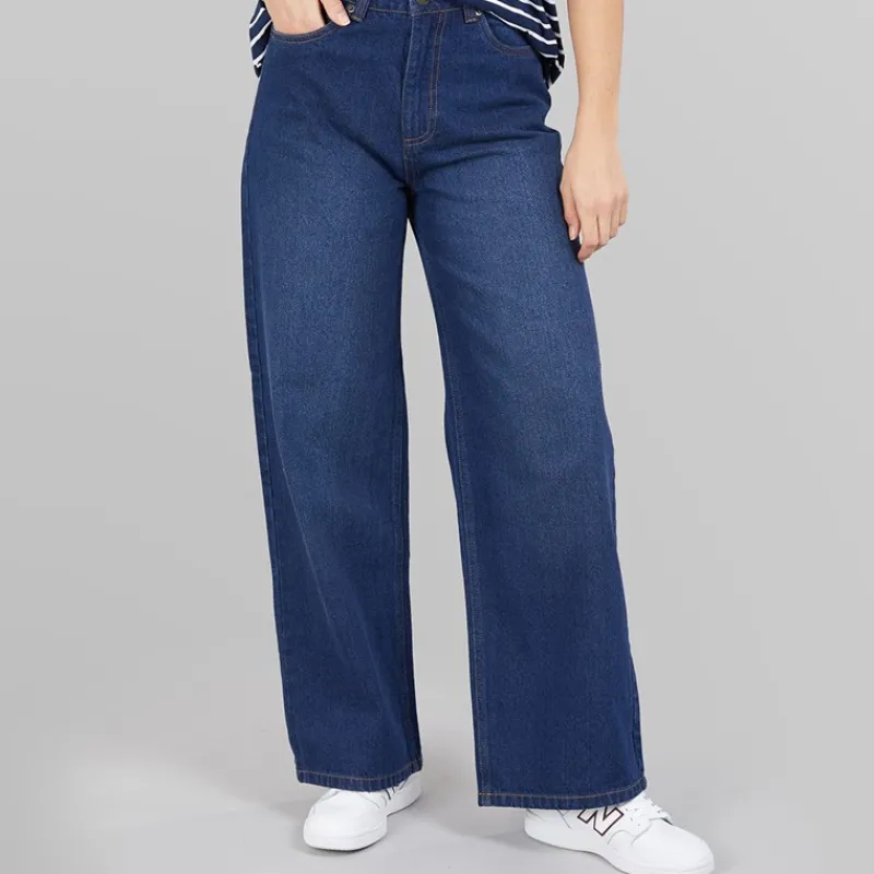Outlet Bench Jeans med vid ben kvinder Mørkeblå Blå
