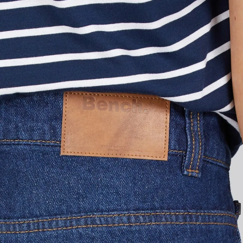 Outlet Bench Jeans med vid ben kvinder Mørkeblå Blå