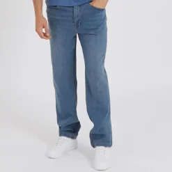 Bench Jeans til Herre Jeffers Løstsiddende Mid Blå Vask Mellemblå