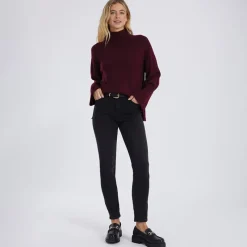 Best Pieces Jeans til kvinder Nunna MW Slim Fit Mørkegrå Denim