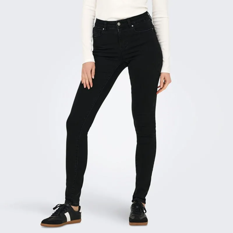 Clearance Only Jeans til kvinder Rina Mid Rise Push Up Sort
