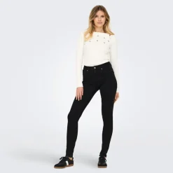 Clearance Only Jeans til kvinder Rina Mid Rise Push Up Sort