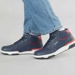 Clearance Levi's Junior Dereck Hi Top Sneakers Marine Rød 0290 Marineblå