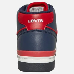 Clearance Levi's Junior Dereck Hi Top Sneakers Marine Rød 0290 Marineblå