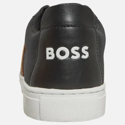 Online BOSS Junior Drenge Logo Elastik Træningssko Sort