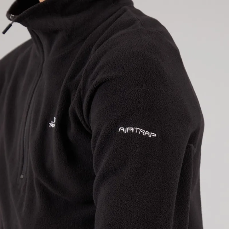 Online Trespass Junior Drenge Masonville 1/2 Lynlås Mikro Fleece Sort
