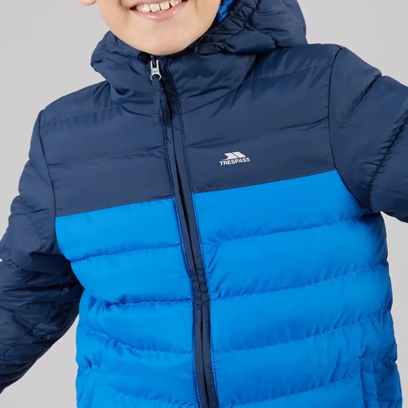 Clearance Trespass Junior Drenge Oskar Vatteret Hættejakke Navy / Blå