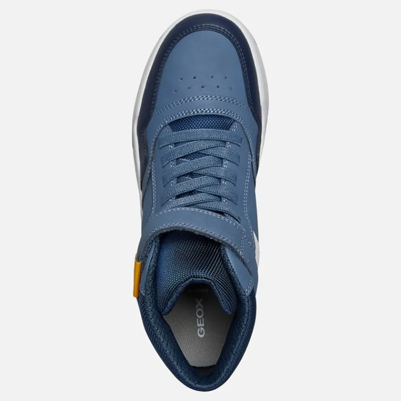 Hot GEOX Junior Drenge Perth høj top sneakers Avio/Grå Blå