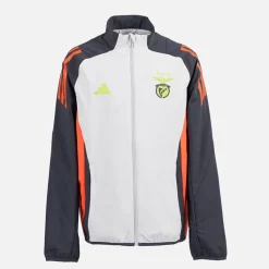 Discount adidas Junior Drenge SLB Benfica Præsentationsjakke Lys Solid Grå/Semi Solar Orange Lgh Solid Grey/Semi Solar Orange