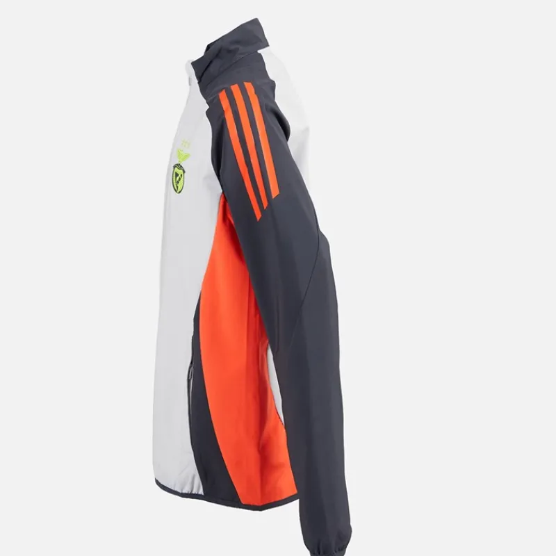 Discount adidas Junior Drenge SLB Benfica Præsentationsjakke Lys Solid Grå/Semi Solar Orange Lgh Solid Grey/Semi Solar Orange
