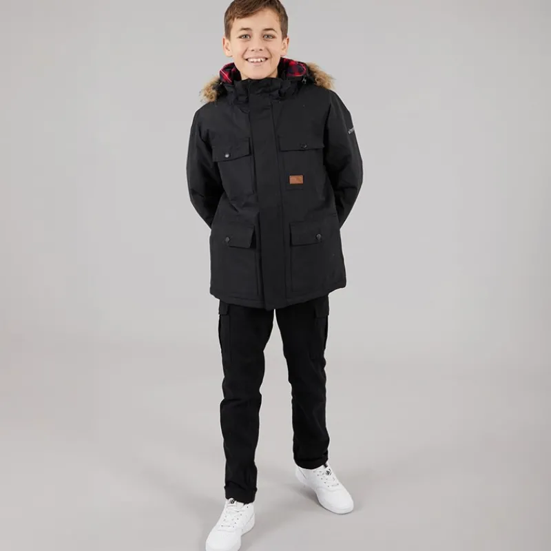 Trespass Junior Drenge Upsider Isoleret Vandtæt Parka Sort
