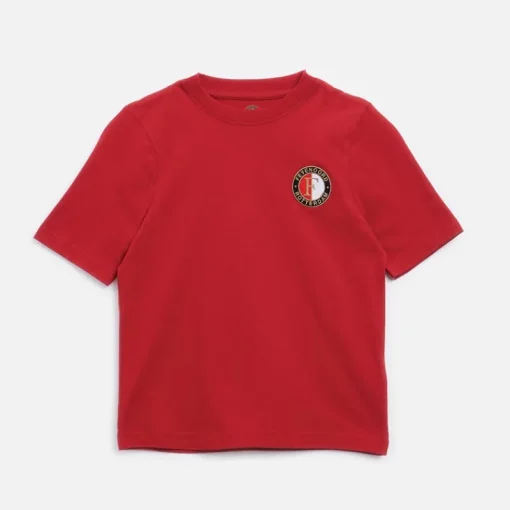 Sale Castore Junior FR Feyenoord Core Bomulds T-Shirt Savvy Rød Rød