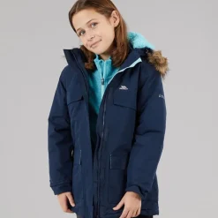 Sale Trespass Junior Piger Larission Isoleret Vandtæt Parka Navy Blå