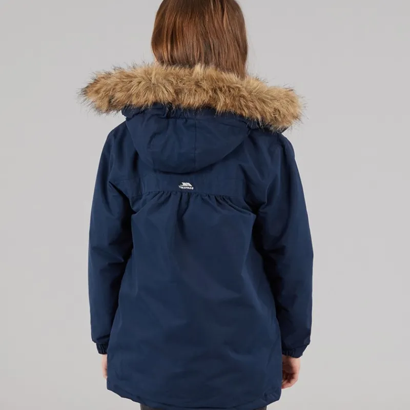 Sale Trespass Junior Piger Larission Isoleret Vandtæt Parka Navy Blå