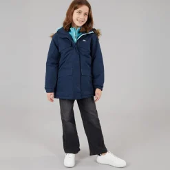 Sale Trespass Junior Piger Larission Isoleret Vandtæt Parka Navy Blå