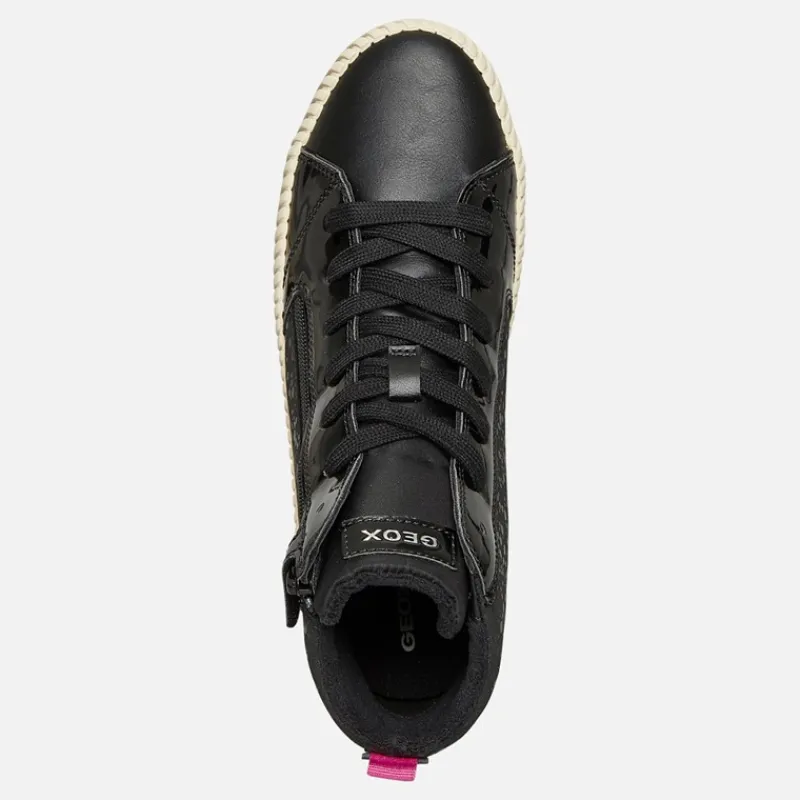 Discount GEOX Junior Piger Mirroless Lynlås Hi Top Træningssko Sort