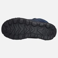 Clearance GEOX Junior Piger Trekkyup Dobbelt Rem Pelsforet Støvler Marineblå/​Lilla