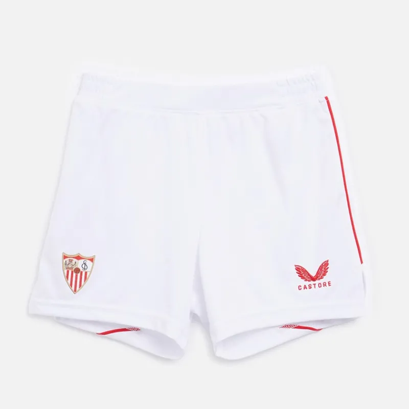 Best Castore Junior SFC Sevilla FC 23 / 24 Fodbold Base Hjemme Shorts Brilliant Hvid
