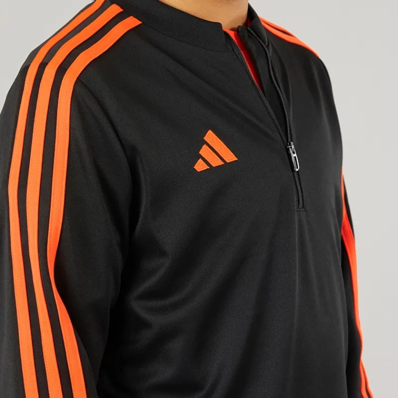 Outlet adidas Junior Tiro 23 Club 1/4 Zip Træningstop /Signal Orange Sort