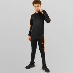 Outlet adidas Junior Tiro 23 Club 1/4 Zip Træningstop /Signal Orange Sort