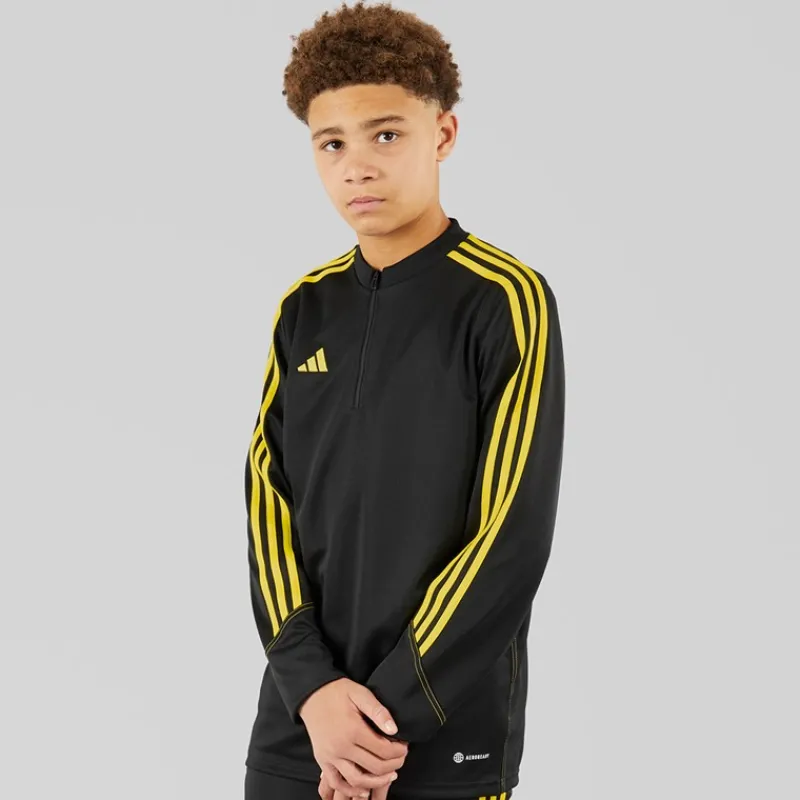 adidas Junior Tiro 23 Club 1/4 Zip Træningstop /Bright Yellow Sort