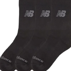 Sale New Balance Junior Tre Par Polstrede Crew Sokker Sort