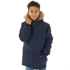 Sale U.S. POLO ASSN. Klassisk Parka Frakke til Drenge med Pels Kant Blå