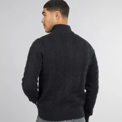 Clearance French Connection Mænd 1/​2 Lynlås Uld Trøje Marine Marineblå