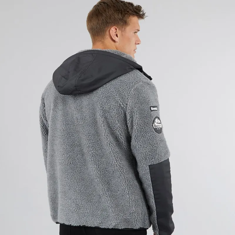 Online Bench Mænd Brecon Lynlås Sherpa Fleece Grå Marmor Grå