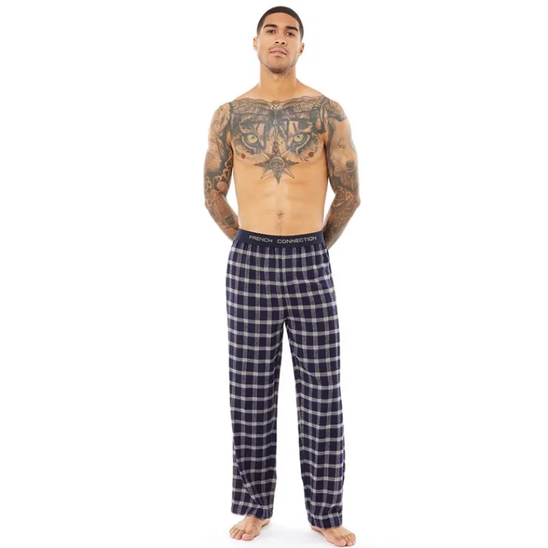 Hot French Connection Mænd FC Flannel Bukser Marine/Sten