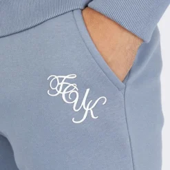 Hot French Connection Mænd Script Træningstøj Lyseblå Melange/Hvid