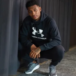Hot Under Armour Mænd UA Rival Fleece Logo Hoodie /​Hvid Sort
