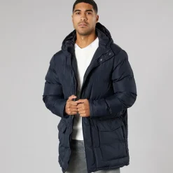 New French Connection Parka til Herre Havblå Marineblå