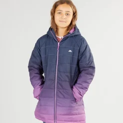 New Trespass Pigejakke Destiny Ombre med hætte og polstring Dyb Pink Ombre