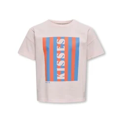 Best Only Piger Abelone Word Top Box T-Shirt Mauve Chalk Kisses