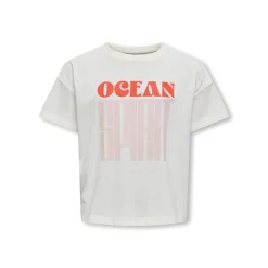 Sale Only Piger Abelone Word Top Box T-Shirt Cloud Dancer Spirit