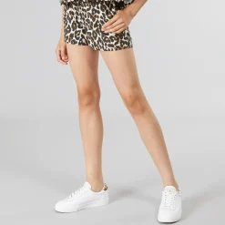 New Only Piger Clara Label Shorts Sort Leopardtryk
