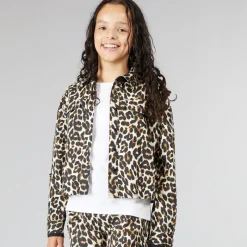 New Only Piger Clara Short Label Bluser og skjorter Sort Leopardtryk