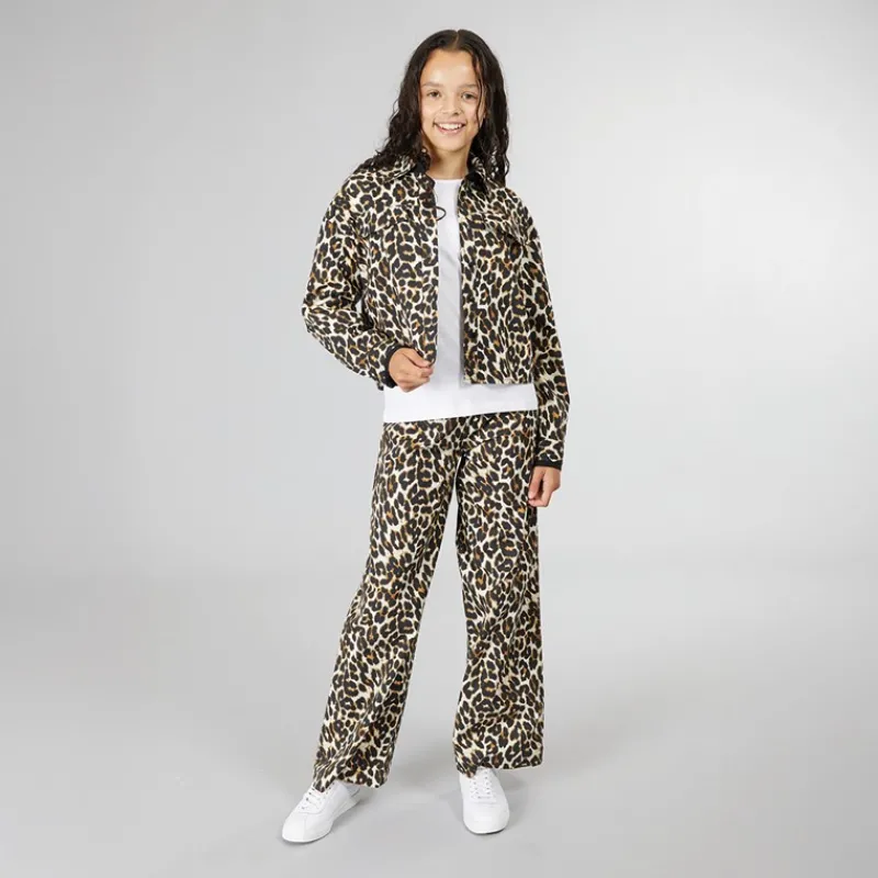 New Only Piger Clara Short Label Bluser og skjorter Sort Leopardtryk
