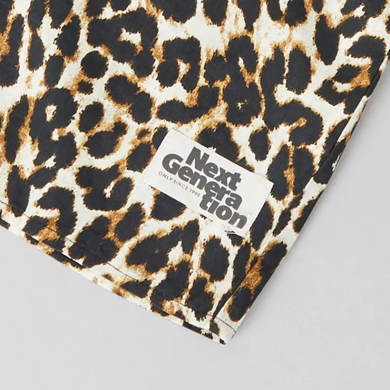 New Only Piger Clara Short Label Bluser og skjorter Sort Leopardtryk