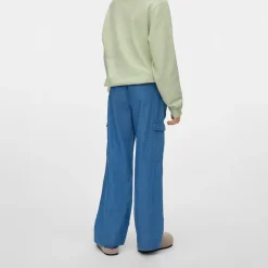 Clearance Vero Moda Piger Demi Cargobukser Medium Blue Denim