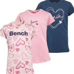 Discount Bench Piger Fala 3-pak T-shirts Blå/​Pink Hjerte/​Pink
