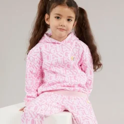 Hot Guess Piger Hoodie Logo Fuchsia