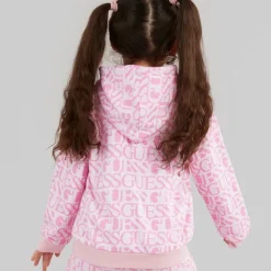 Hot Guess Piger Hoodie Logo Fuchsia