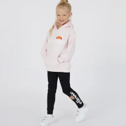 Best Ellesse Piger Hoodie og Leggings Sæt med Anya Logo Pink/​Sort