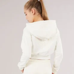 Sale Guess Piger Hættetrøje Cream White Cremefarvet