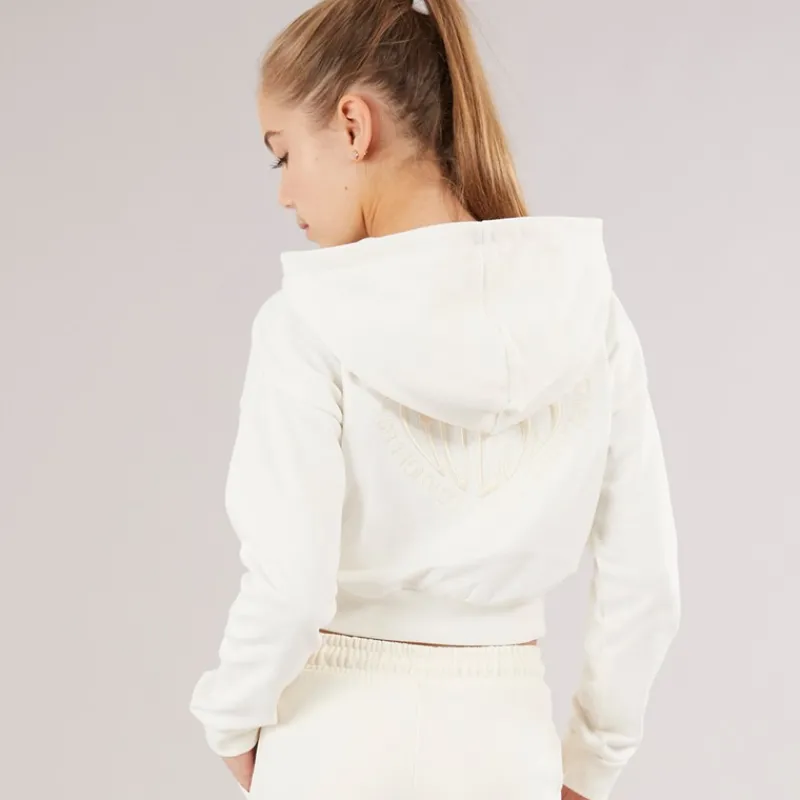 Sale Guess Piger Hættetrøje Cream White Cremefarvet