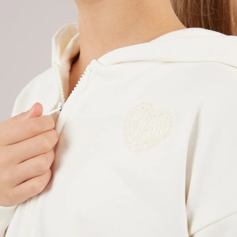 Sale Guess Piger Hættetrøje Cream White Cremefarvet