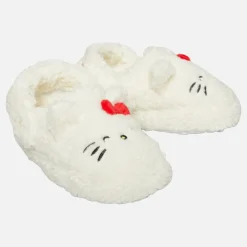 Best Hello Kitty Piger Hvide Borg Slippers Hvid/Rød